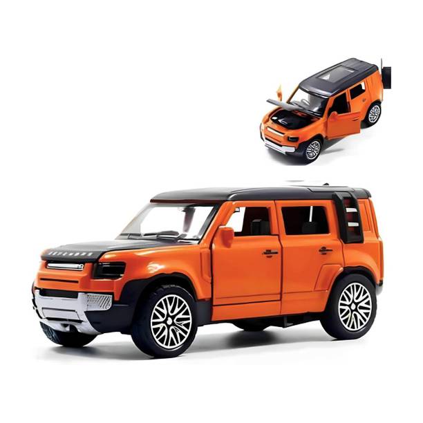 Dillimart Land Rover Defender Alloy Model Toy Car For Kids with Openable Doors and Bonnet