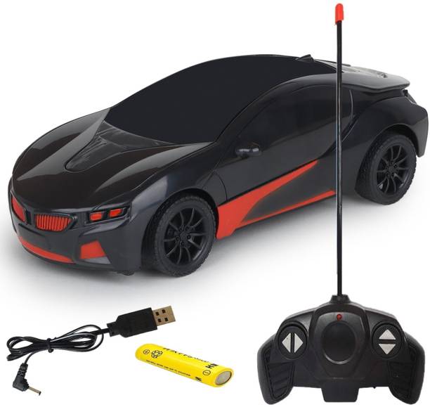 CADDLE & TOES Remote Control Toy Car Electric Chargeable 3D Lightning (Black)
