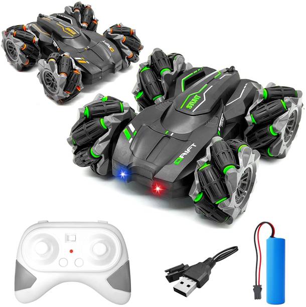 World Of tiny 4x4 RC Remote Control Stunt Car, 360° Spin, Smoke Effect, LED Lights
