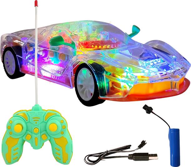 DEALbindaas 3D Remote Control Rechargable Car, Gear Simulation Mechanical Car, Sound & Light