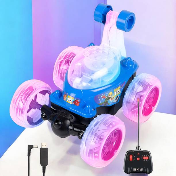 Just97 Rechargeable Remote Control 360 Degree Stunt Car Music & Lights for Kids_225