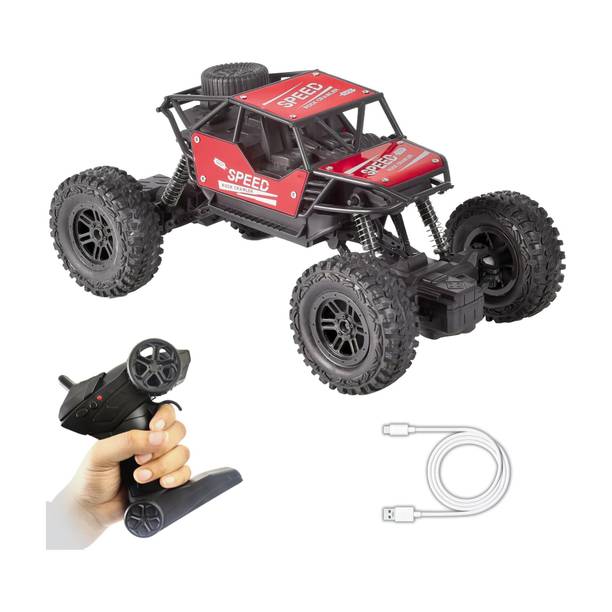 KidsBug Remote Controlled Rock Crawler RC Monster Truck, 4 Wheel Drive
