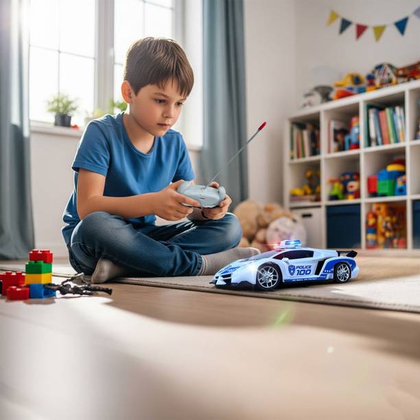 Magic Moments Sleek Police Supercar Toy with Flashing Lights StylishvDesign | Push Go Action