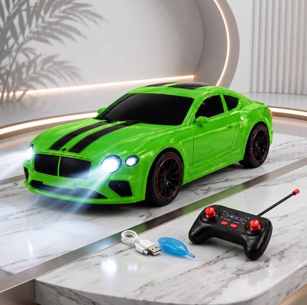 Pick N Nick Toys Bentley Green R/C Toy Car | 1:24 scale Car | Spray Function | Lights & Music
