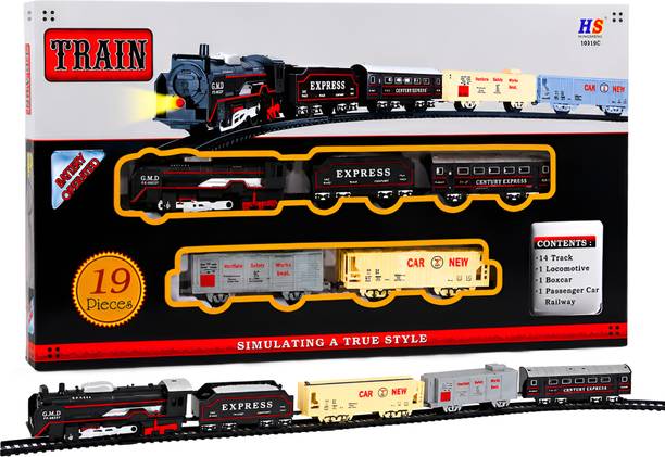 G.M.D Century Express Train Set Battery Operated Train set 14 pieces Track, 4 coaches 1 Engine