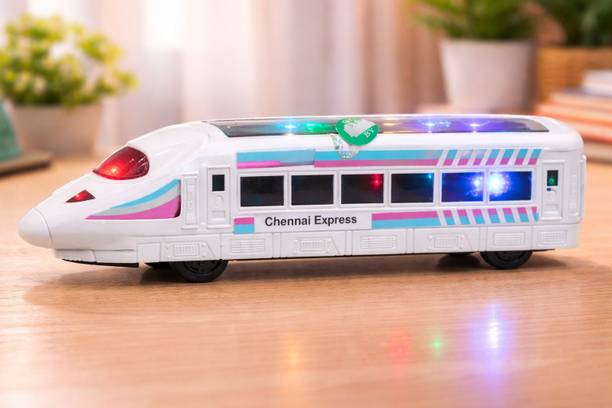 STORERBM Battery Operated Bullet Train Toy with Music & Lights/High Speed Toy Train