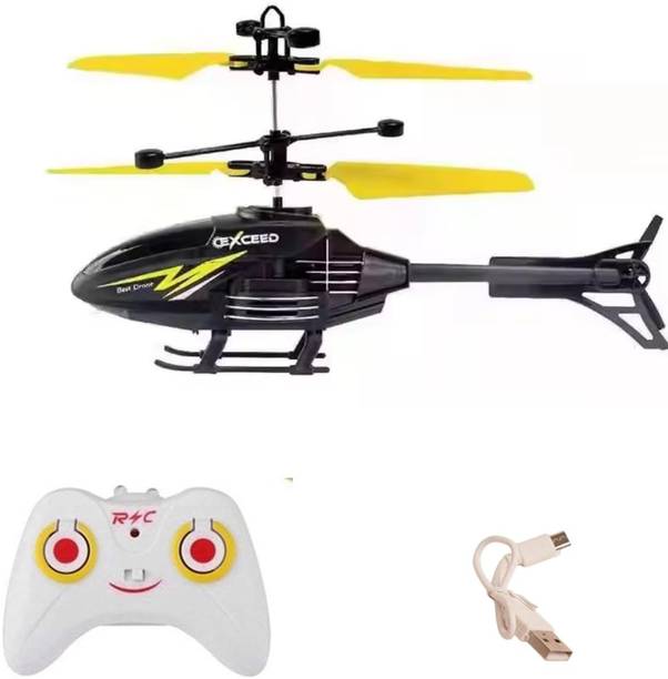 VRION Toy Plastic Helicopter Remote Control, Palm Sensing Helicopter with led Lights