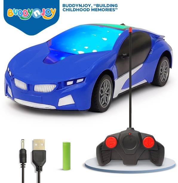 Buddynjoy 3D lighting kids high speed rechargeable remote control Car for 3+ Years