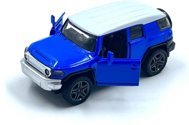 Playrox Metal Toy Car Toyota Cruiser Fortuner Legender SUV Open Door Pull Back Dual Tone