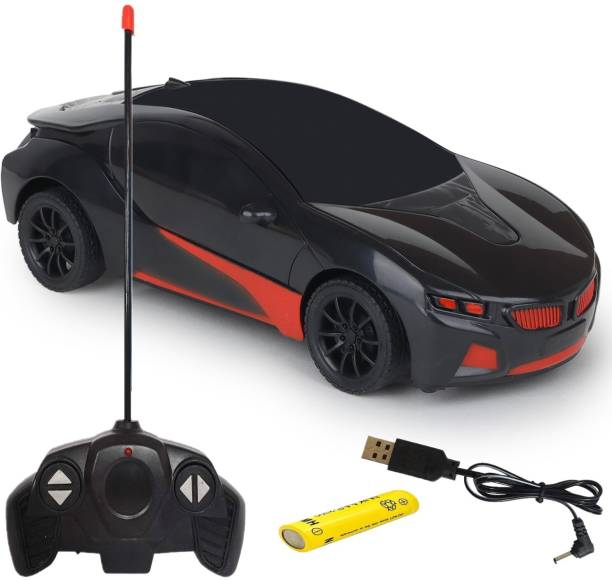 CADDLE & TOES Remote Control Toy Car Electric Chargeable 3D Lightning (Black)