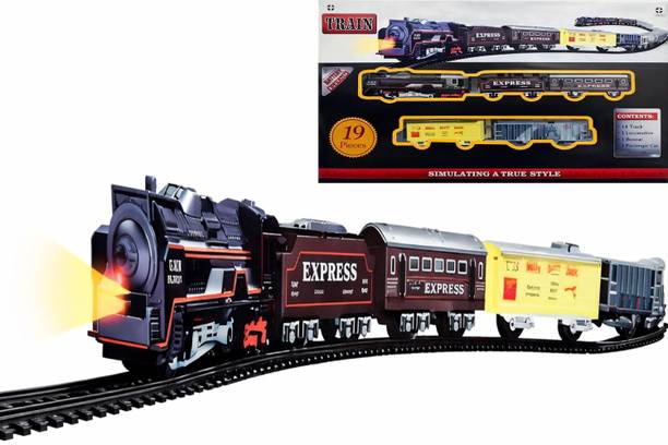 Braintastic Battery Operated Toy Train Set with Engine-19pcs Set