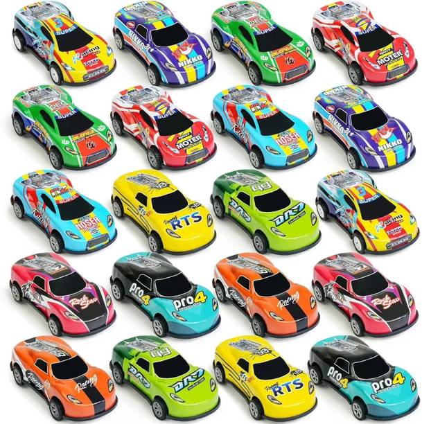 Kidzoy Unbreakable Mini Racing Pull Back Alloy Metal Diecast Car Models Set of 12