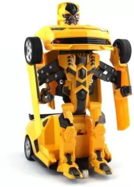 TOYACHI Transforming Robot Car Toy with Lights & Sound Yellow Sports Car for Kids46