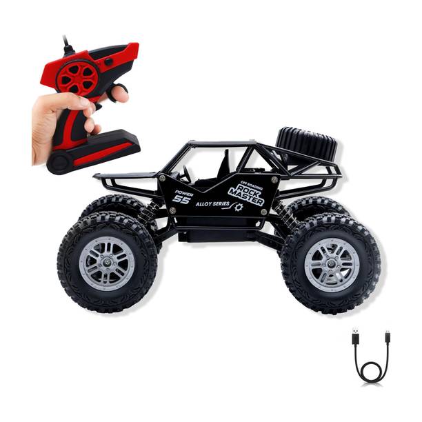 Wonder Remote Control Rock Crawler Master Monster Car for Kids Black