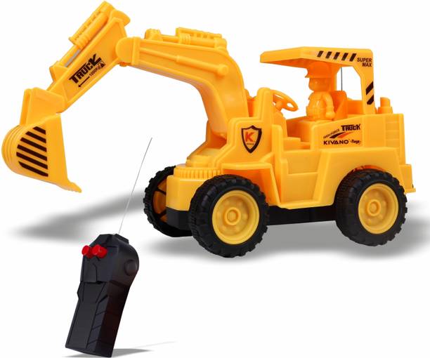 KIVANO Remote-Controlled JCB Digger with Movable Shovel Construction Vehicle Play Toy