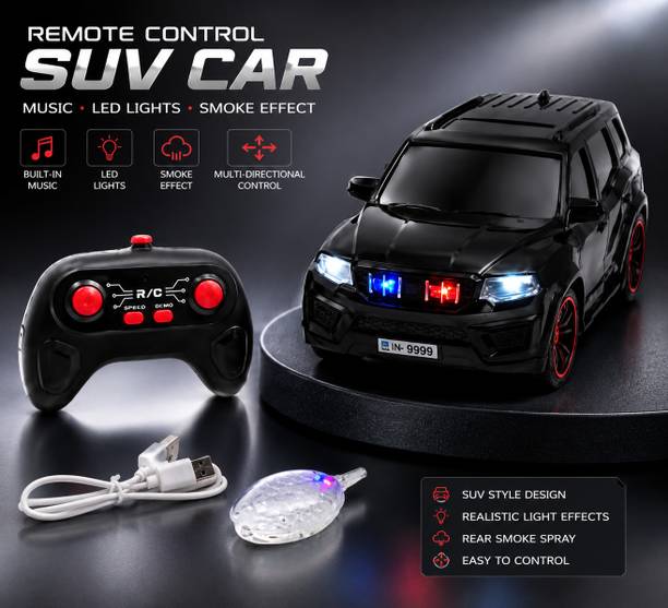 TOY MACHINE BY GPE Scorpio N R/C SUV Car Toy 1:18 with Smoke, Police Lights, Siren A981