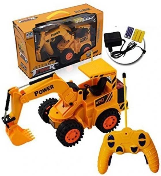 RNAV Remote Control JCB Construction Toy with Lights Movable Shovel Toy for Kids