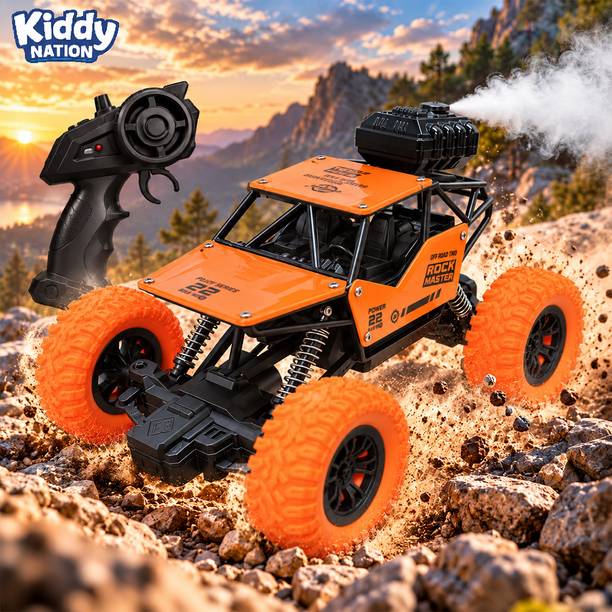 Kiddy Nation Rock Crawler Rechargeable RC Car 4X4 Off-Road Monster Truck for Kids with Smoke