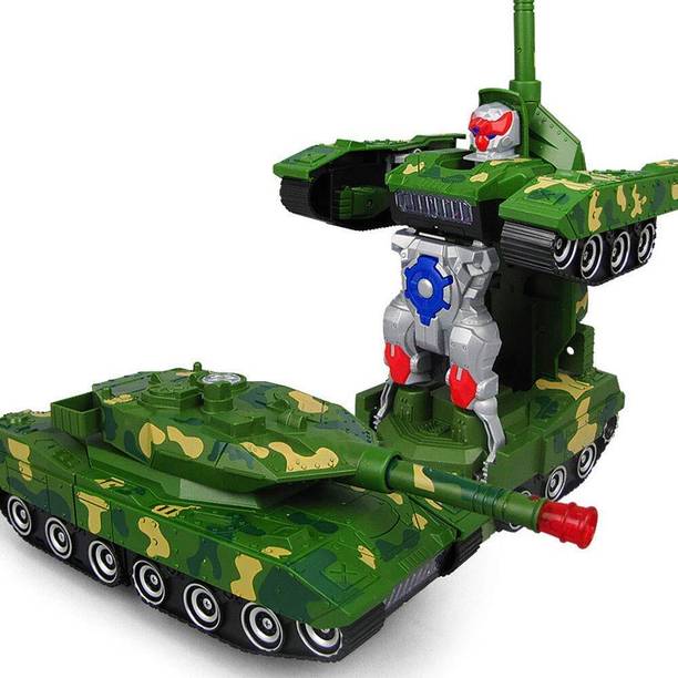 Patly Kids Military Fighter Automatic Deformation Tank to Robot 2 in 1 Toy