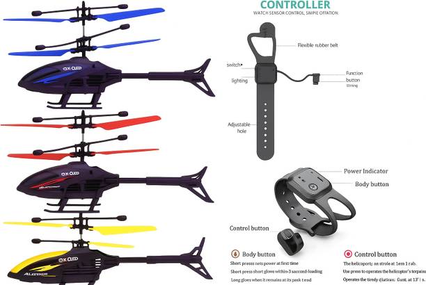 HouseOfCommon remote control watch Flying Helicopter with Hand Induction Watch