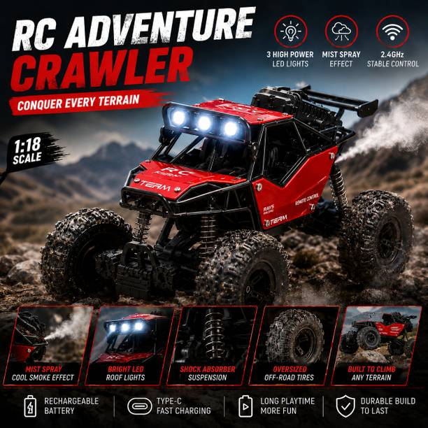 joymax rc car with Mist Spray, LED Lights & 2.4Ghz Rechargeable Off-Road Monster Truck