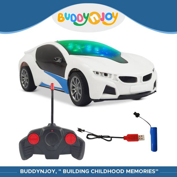 Buddynjoy 3D lighting kids high speed rechargeable remote control Car for 3+ Years