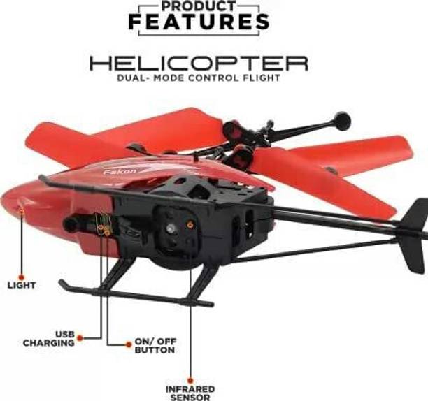 SNMM R/C Rechargeable Flying Unbreakable Type 2-in-1 Indoor Outdoor Toys Helicopter