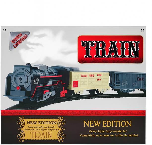 MAIKAN Classic Express Battery Train for Kids | Steam Engine with Track, Light & Smoke
