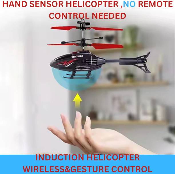 Kidsbuddy Helicopter with Hand Gravity Sensor, Flying Toy with 3D Light & Safety Sensor