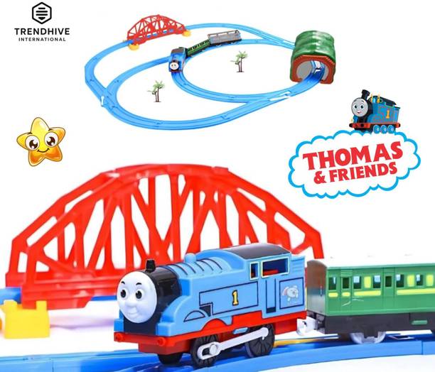 TrendHiveinternational Kids Tomas Train Track Set with Railway Bridge & Accessories Best Gift for kids