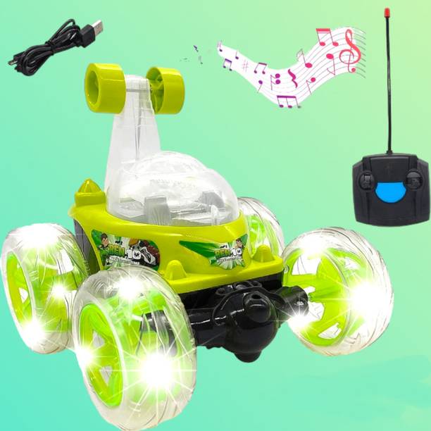 APJ enterprise Remote Control Rechargeable 360° Twisting Stunt Car for Kids Multicolor
