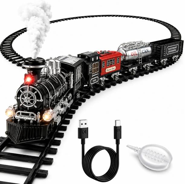 LittleTwins Railway Toy Train Set with Track