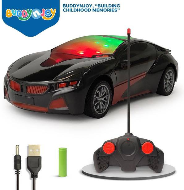 Buddynjoy 3D lighting kids high speed rechargeable remote control Car for 3+ Years