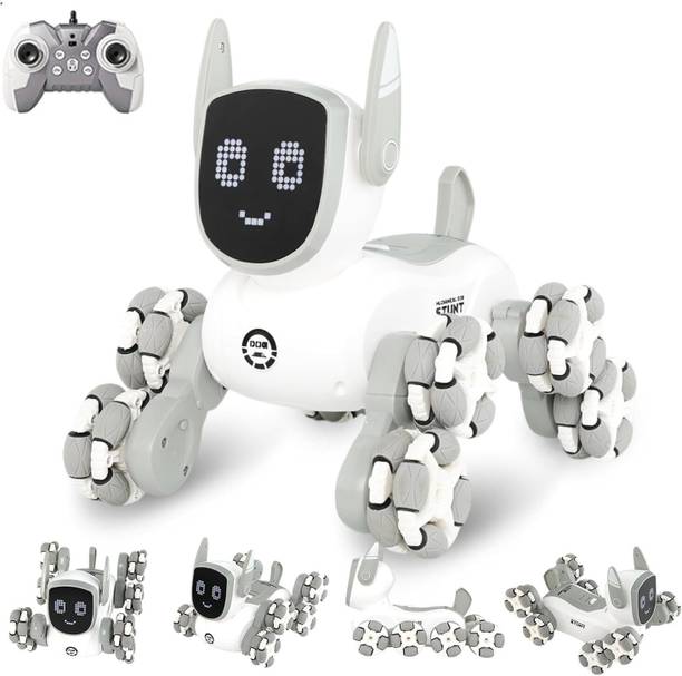 PAPASpace 8WD RC Robot Dog Car 8x8 Stunt Vehicle with Light Music Rechargeable Toy for Kid
