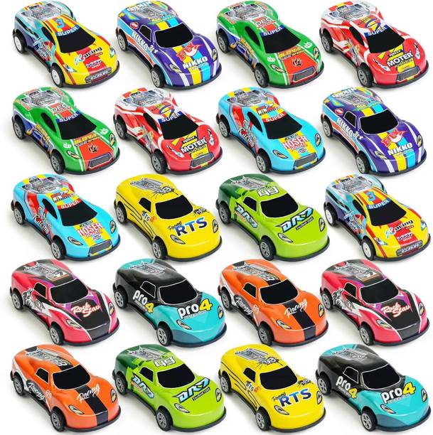 Kidzoy Unbreakable Mini Racing Pull Back Alloy Metal Diecast Car Models Set of 12