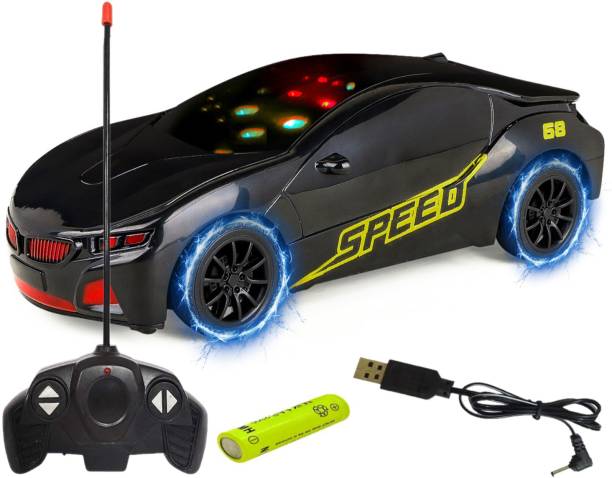 CADDLE & TOES Famous Car Remote Control 3D Car with LED Lights, Chargeable