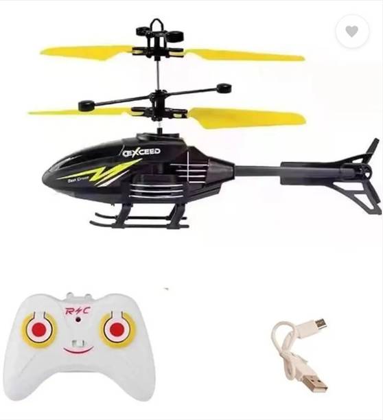 BBM "SkyRacer Yellow RC Helicopter with LED Lights – 360° Stunt (Rechargeable)"