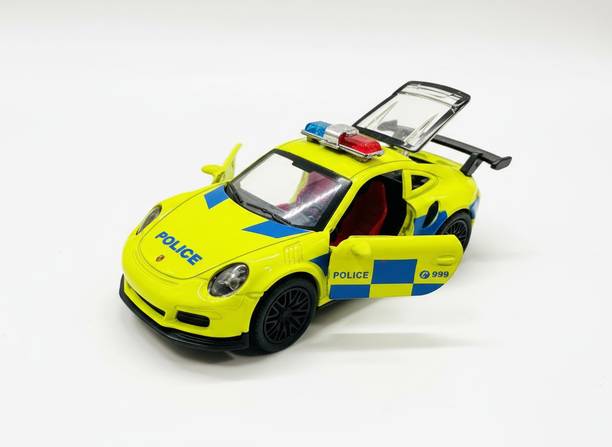 kiddomix Die-Cast Metal Police Car-Openable Doors & Boot,Lights & Sound Any Random Colour