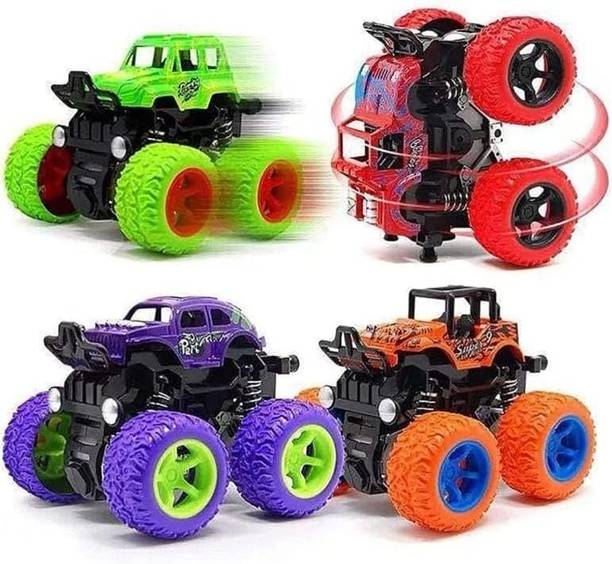 TOYOYE Mini Monster Truck Friction Powered Cars Toys, 360 Degree Stunt 4wd Cars
