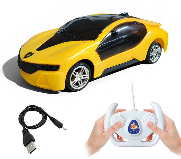Mazedar play 3D Light-Up Remote Control Sports Car(6328,Yellow)