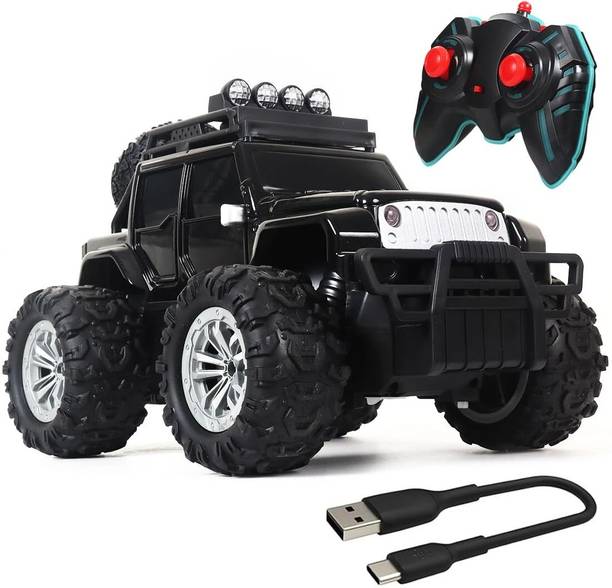 Wembley Rechargeable Adventure Jeep Off Roader All-Terrain & 4 Headlight Mode RC Car