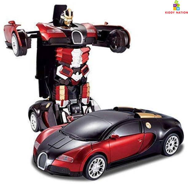 Kiddy Nation Transformer Robot 2 in 1 Car Toy for Kids with Lights & Music, Battery Operated