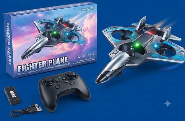 MADTEX Remote Control Fighter Jet Aircraft Quadcopter Toy for Kids