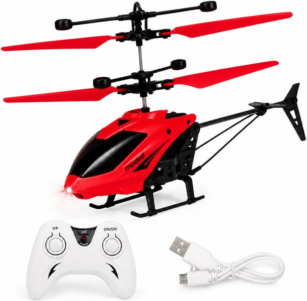 SSE Remote Control Gravity Sensor Helicopter , Led Lights & Rechargable Red Colour