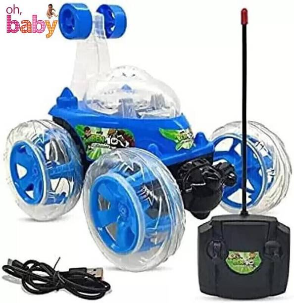 fenterprises Remote Control Rechargable 360° Twisting Stunt Car for Kids Music & Lights