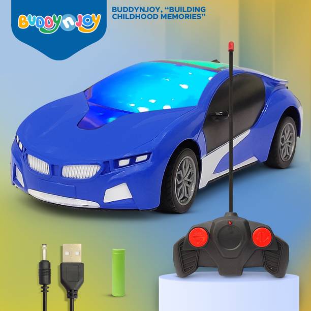 Buddynjoy 3D lighting kids high speed rechargeable remote control Car for 3+ Years