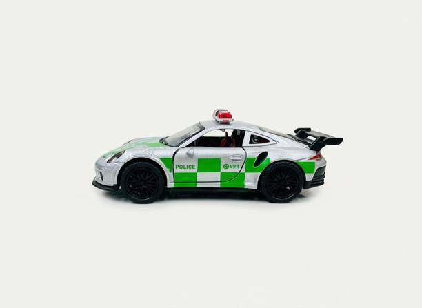 kiddomix Die-Cast Metal Police Car-Openable Doors & Boot,Lights & Sound Any Random Colour