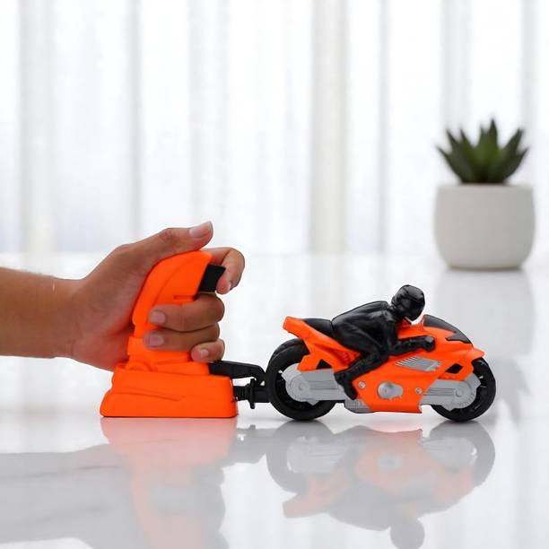 VrajVilla High Speed Stunt Bike Toy with Launcher | Pull Back Racing Motorcycle for Kids