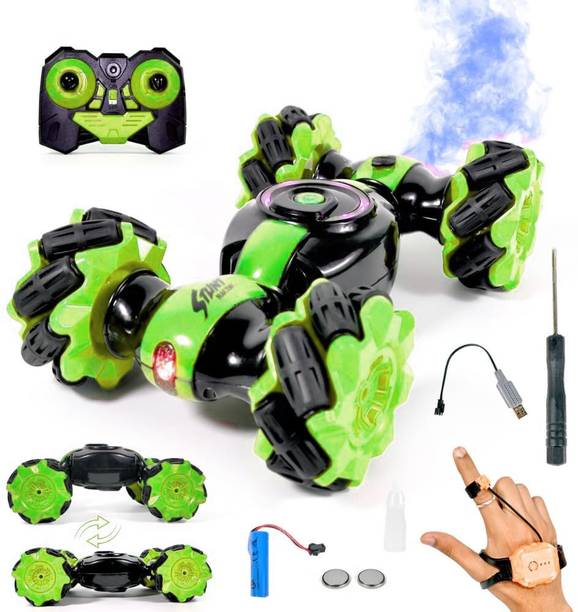 फिज़ Rc Stunt Car Double Rotating Off Road 2.4Ghz 4x4 Gesture Sensing with smoke_FSN