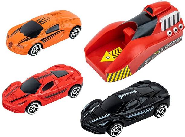Nexteesh 3Pcs Metal Die Cast Car Rapid Launcher for Kids - Multi Color & Multidesign